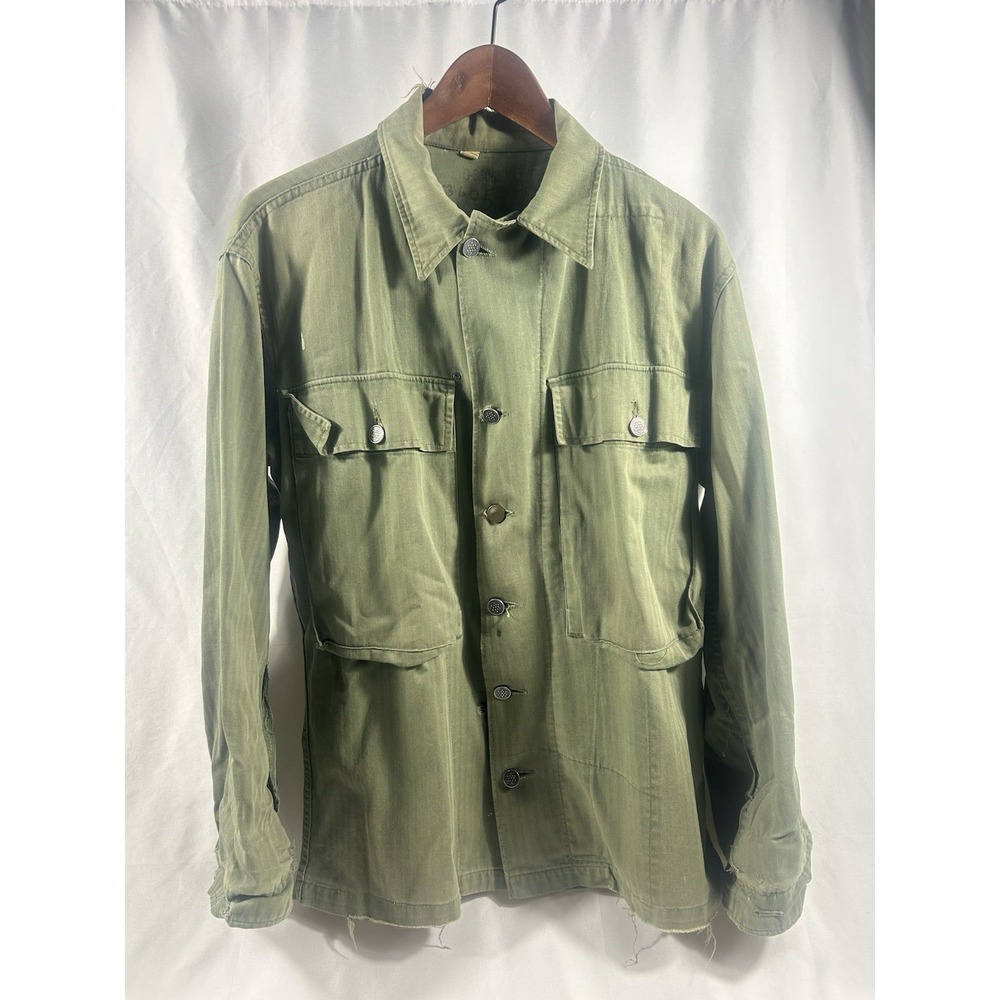 Vintage 1940s WW2 P44‎ HBT USMC Herringbone Twill Utility Jacket US Marine Corp